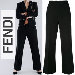 Authentic FENDI Wide Leg Flat Front Trouser 44 | 8